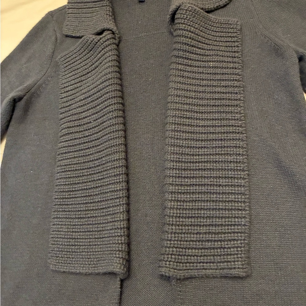Gap Open Front Cardigan Cable Knit Sweater Women Medium Dark Gray Cozy Classic